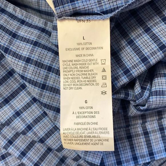 Men’s Nautica Large Men Blue‎ Plaid Sleepwear Cozy Pajama Short Sleeve Shirt - Picture 6 of 8